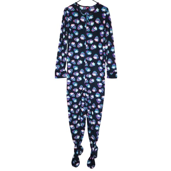 Tarea Medium Black Penguin Print Onesie Pajamas - Picture 1 of 10